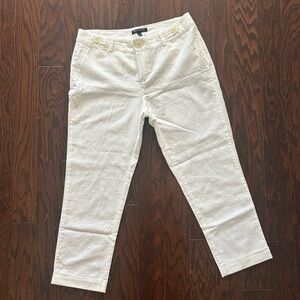 Banana Republic Cropped Linen Pants, Size: Women's 6, Color: White